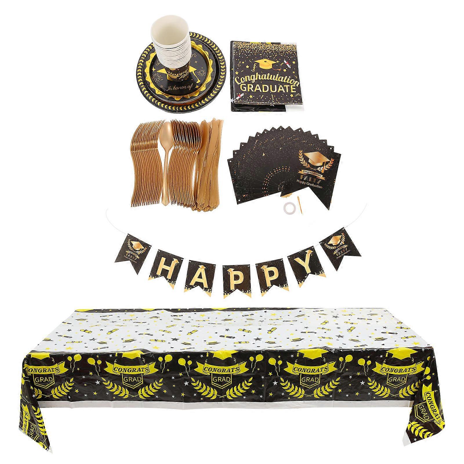 Graduation Season Tableware and Decoration Items for Parties Paper Assorted Color Atmosphere Cultivation 1 Set