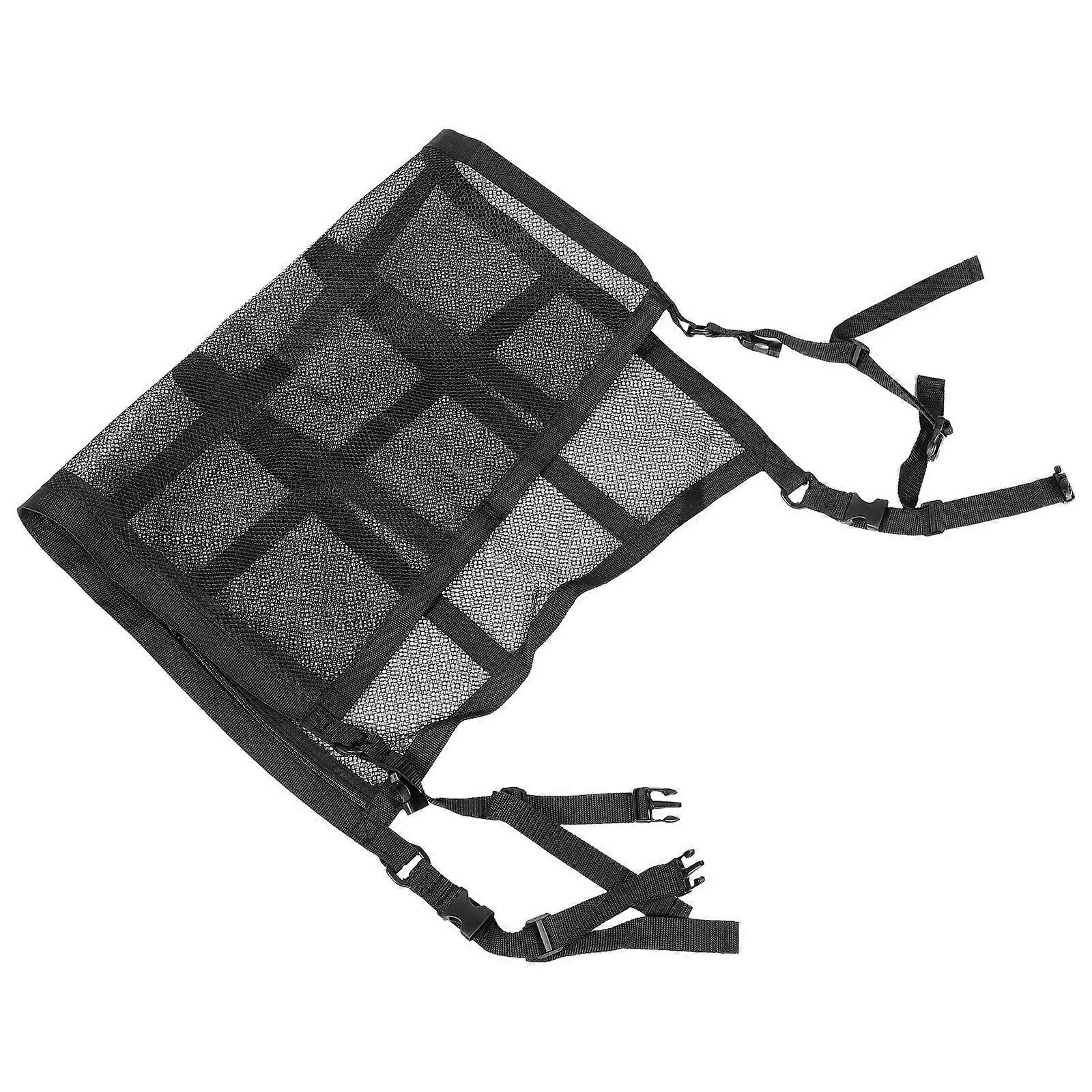 Storage Car Ceiling Mesh Bag Vehicle Organization Black Polyester Ventilation 1Set