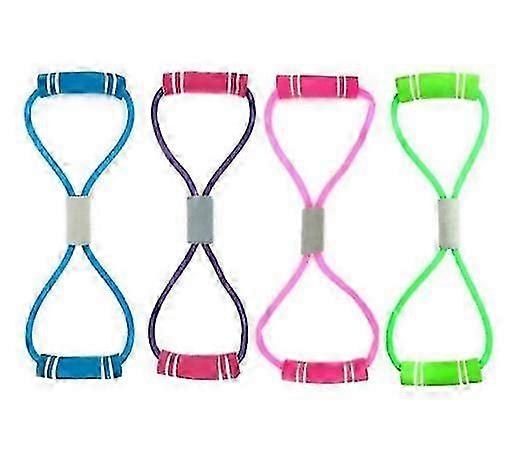 A set of two figure eight latex tensioners open shoulder arm elasti...