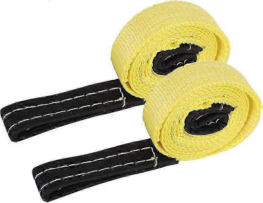 2PK 11.8" Lift Sling Web Strap/Wear Guard End, Heavy Duty Flat Eye Lifting Sling