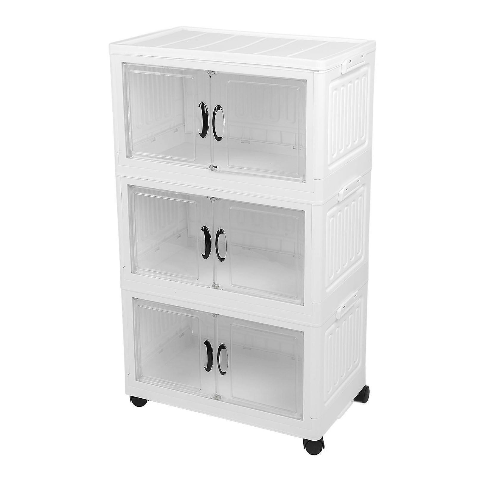 Multipurpose Large Capacity Stackable Plastic Storage Cabinet 55x33x92cm