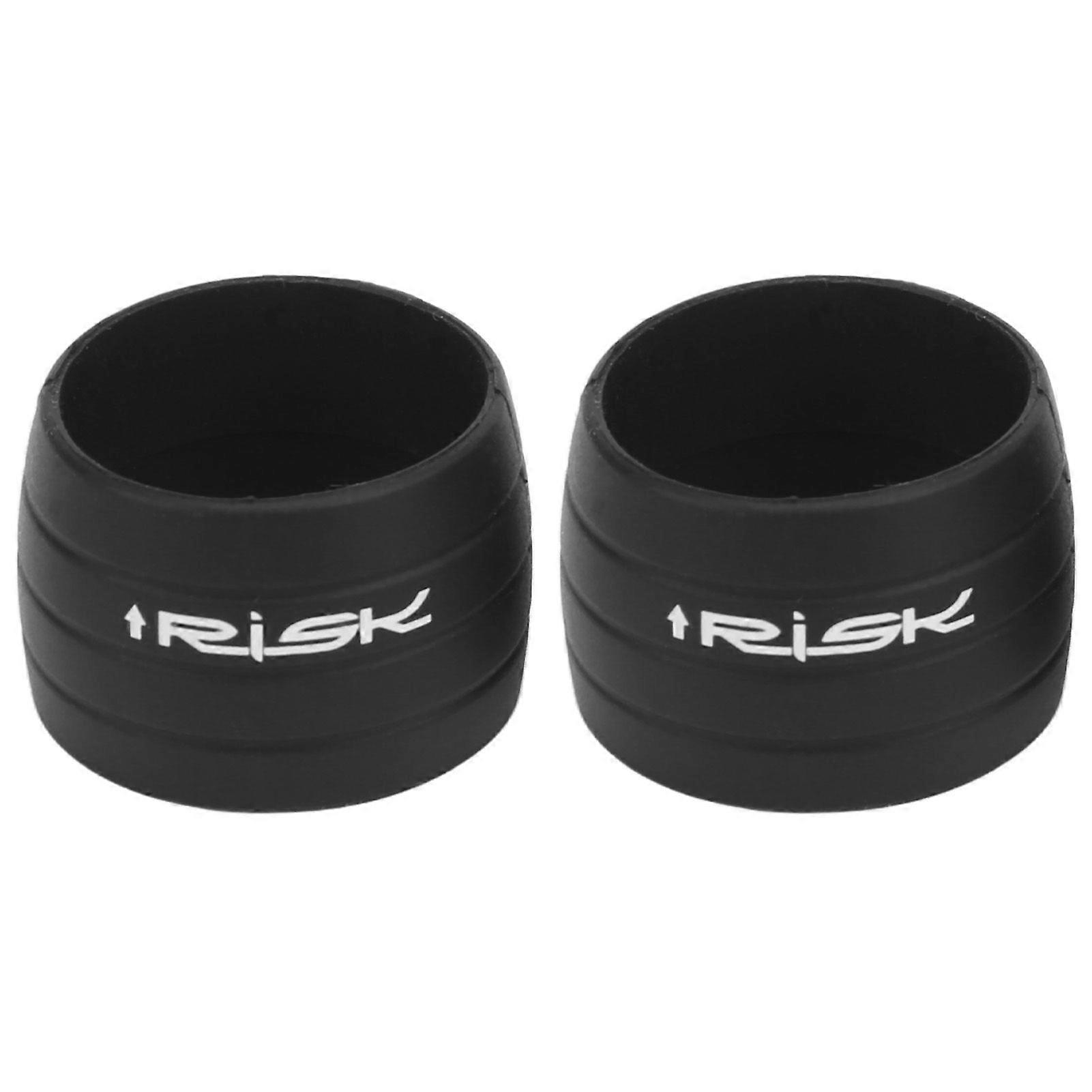 RISK Road Bike Handlebar Tape Fixing Loops Bicycle Anti Skid Silicone Handle Strap Protective SleeveA Pair Black