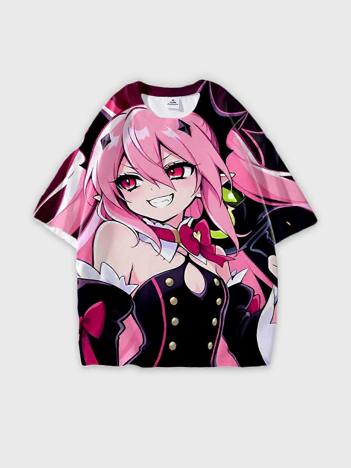 T-Shirt Short Sleeve Round Neck, Summer Casual Loose Graphic Tee, Unisex Seraph of the end Krul Tepes U934