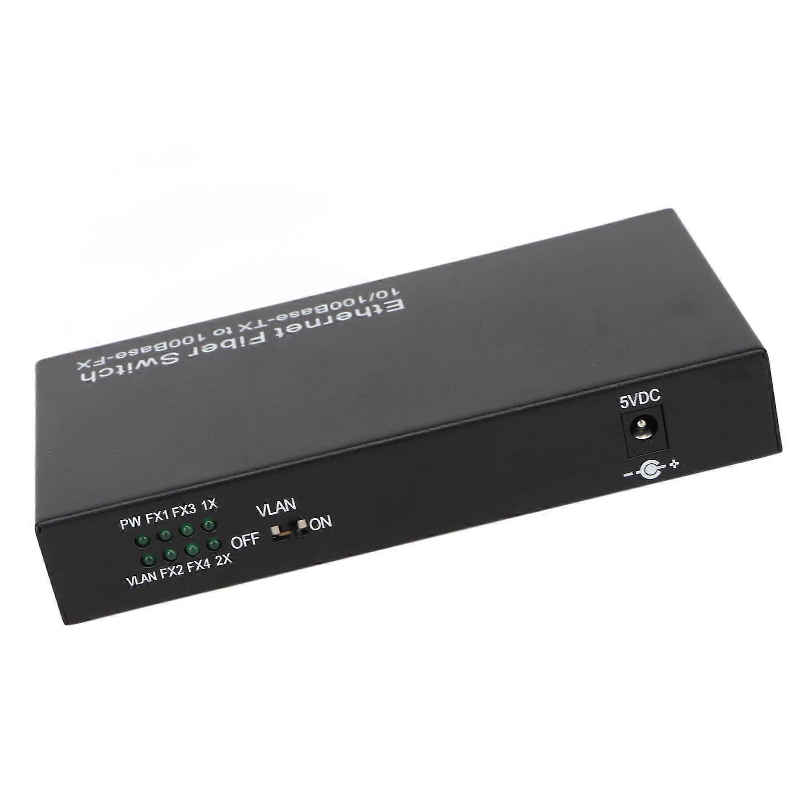 Ethernet Optical Switch 6 Ports 10/100Mbps Metal US Plug