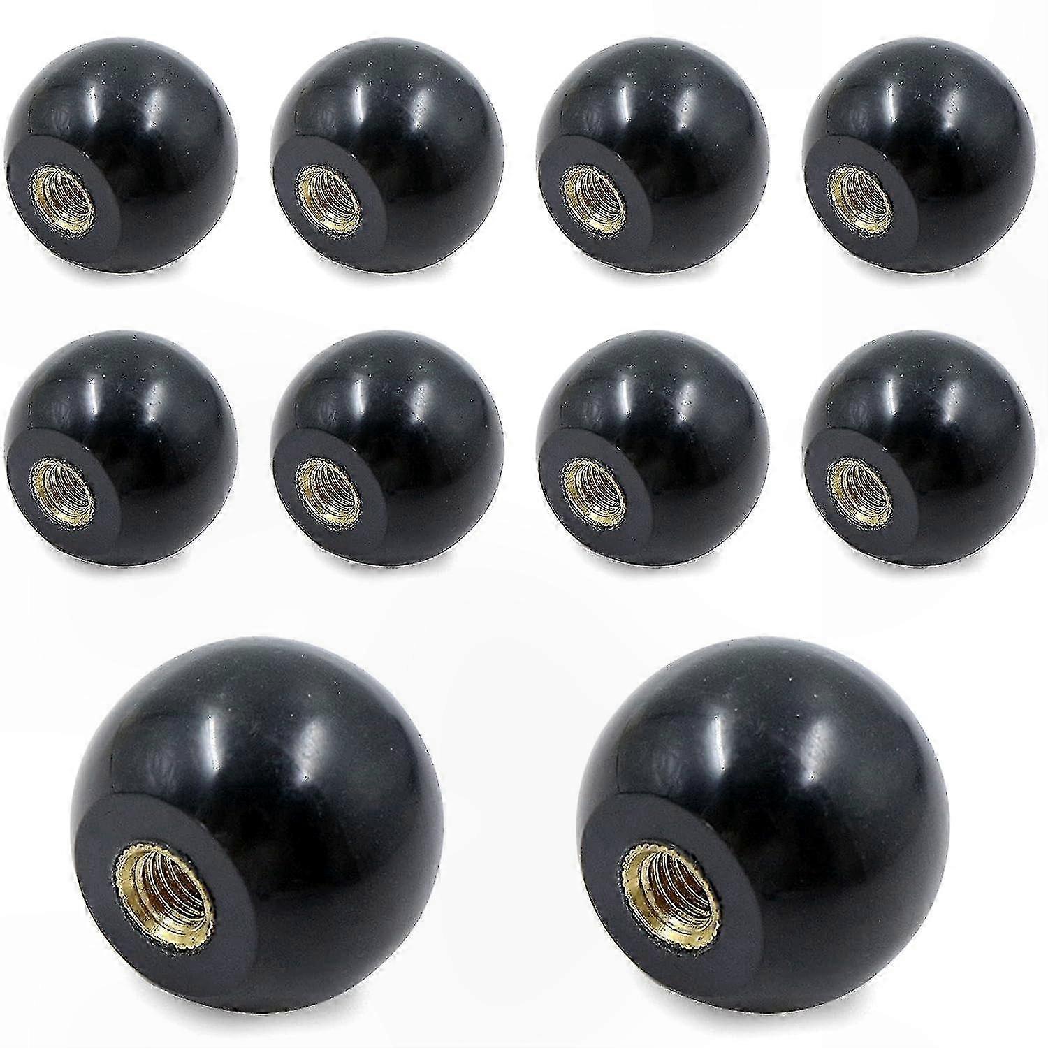 M6 Female Thread Ball Knobs - 10 Pack Black Insulated Handles for Universal Machine Tool Applications