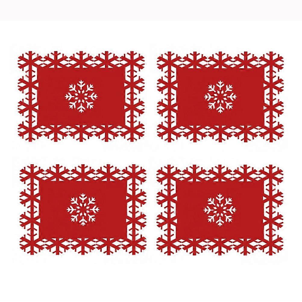Here's a well structured product description for your **4pcs Christmas Snowflake Placemats**:

 

🎄 **4pcs Christmas Snowflake Placemats – Non Slip,