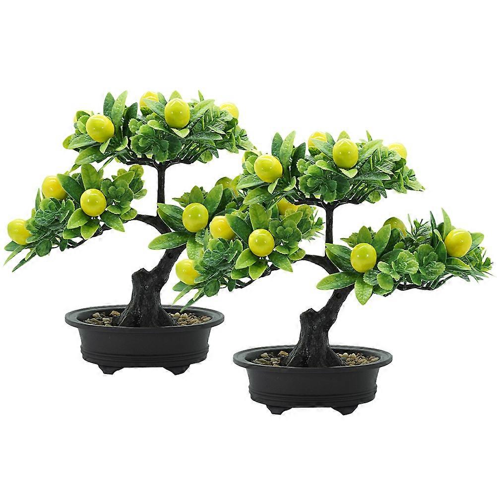 Artificial Plant Simulation Fruit Tree for Decoration 2Pcs Realistic