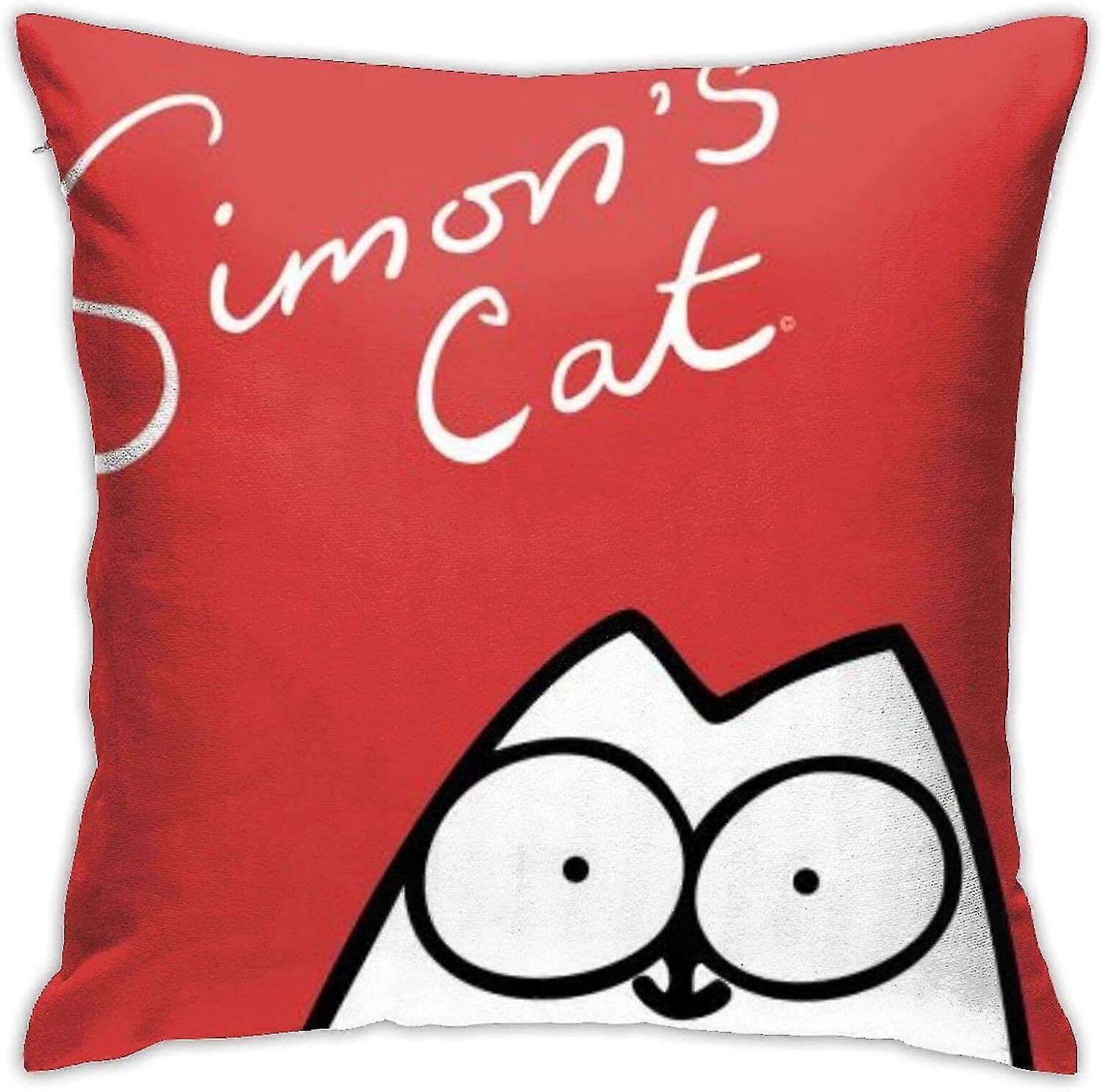 Capa de Almofada com Logo de Gato Simons 18x18 Polegadas Sofá Decorativa Capa de Almofada para Decoração de Casa -pl1033