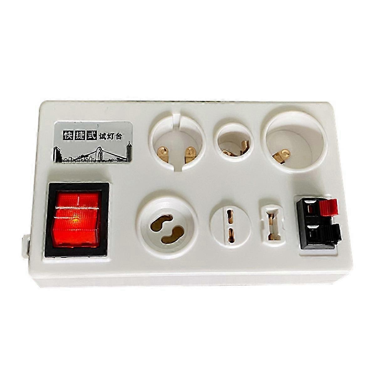 12-Port LED Bulb Tester for E27 B22 E14 with EU Plug Multi-Function LCD Display
