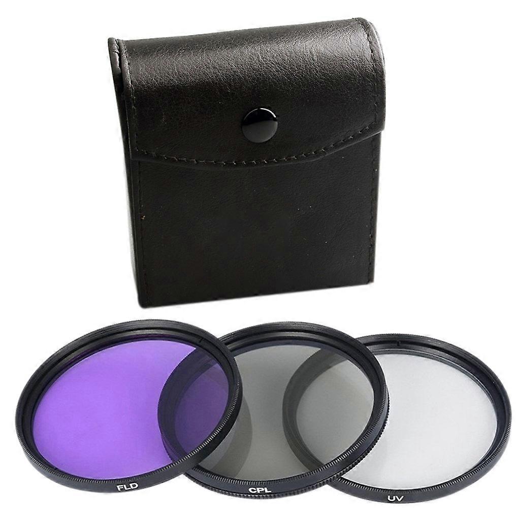 3 Pcs Lens Filter with Bag Camera Protector Circular Polarizer Carrying Case