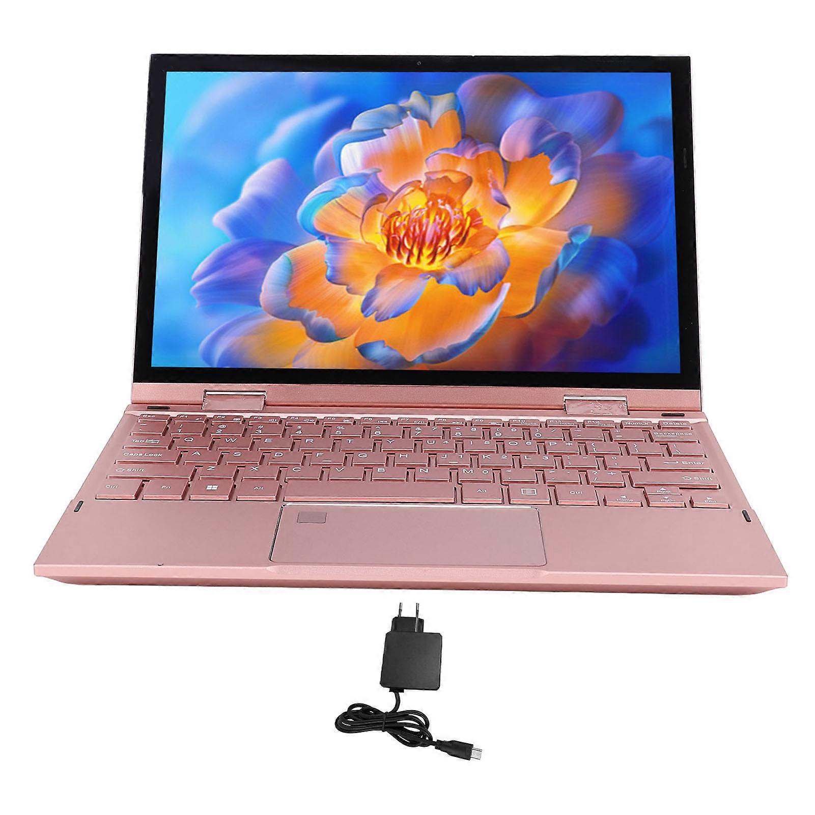 10.95 Inch Small Laptop 360° Flip Touchscreen Notebook 16GB 2TB Backlit Keyboard Red EU Plug