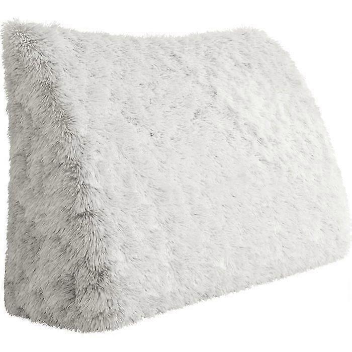 VERCART Coussin de lecture Support dorsal, Coussin compensé, Coussin incliné, Coussins de lit imitation fourrure de lapin Blanc 200cm