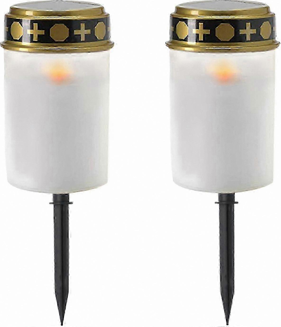 Memorial LED Candle with Solar Power and Automatic On/Off Function for Outdoor Use