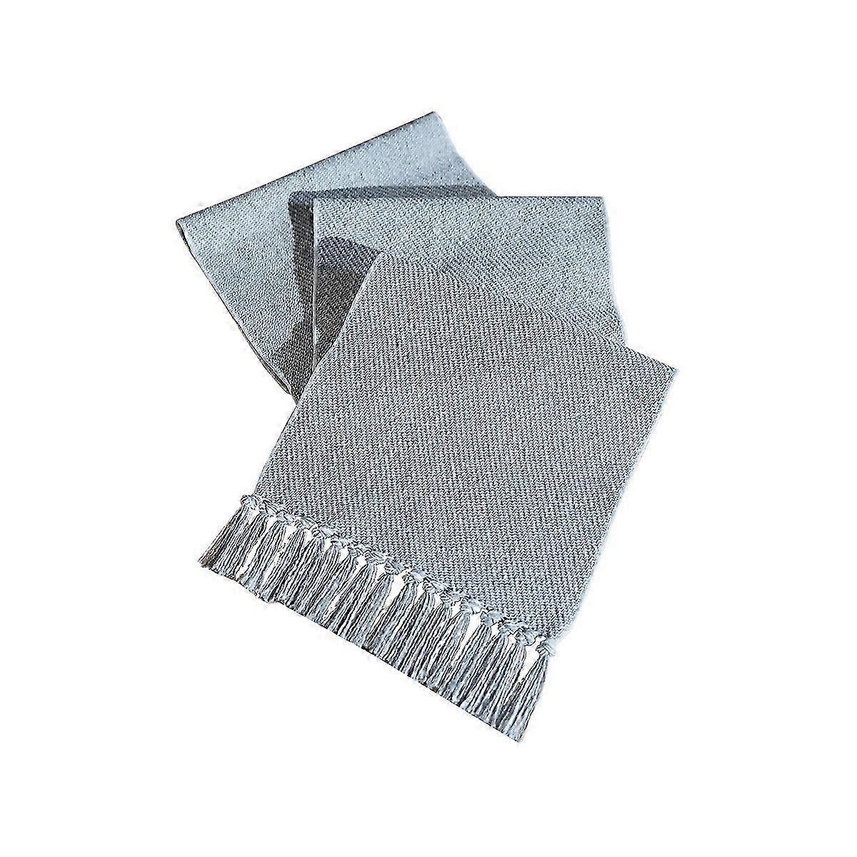 Linen Table Runner Thick Tassel Dual- Thick tassel dual-purpose floor mat 2025
