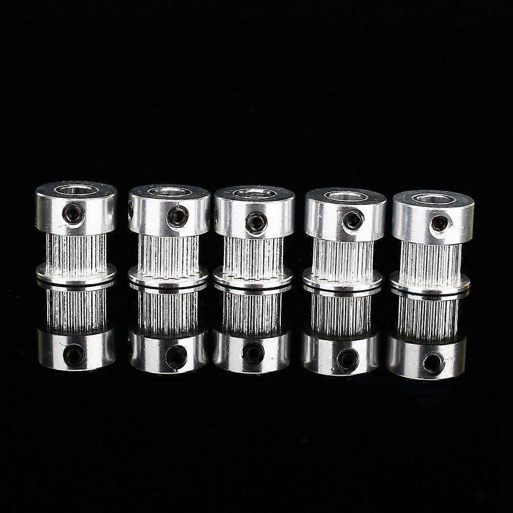 5pcs GT2 16 Teeth 5mm Bore Aluminum Timing Belt Pulley For 3D Printer CNC