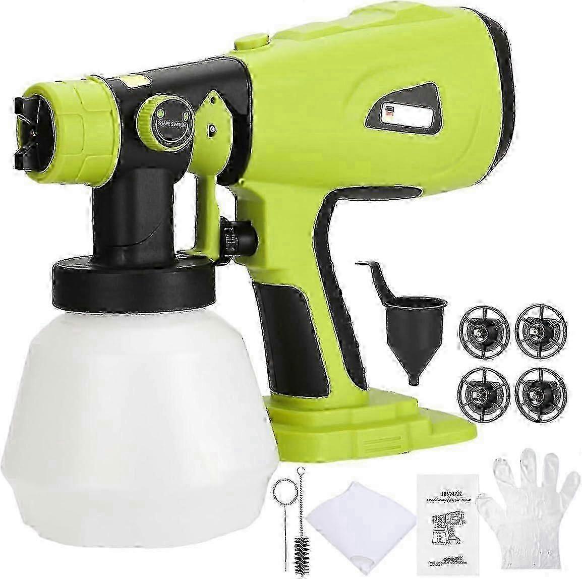 Ψεκαστήρας βαφής για Ryobi 18V με μπαταρία, Ασύρματος ψεκαστήρας βαφής με δοχείο 1000ML, Πιστόλι βαφής HVLP χειρός ηλεκτρικός ψεκαστήρας βαφής (χωρίς μπαταρία)