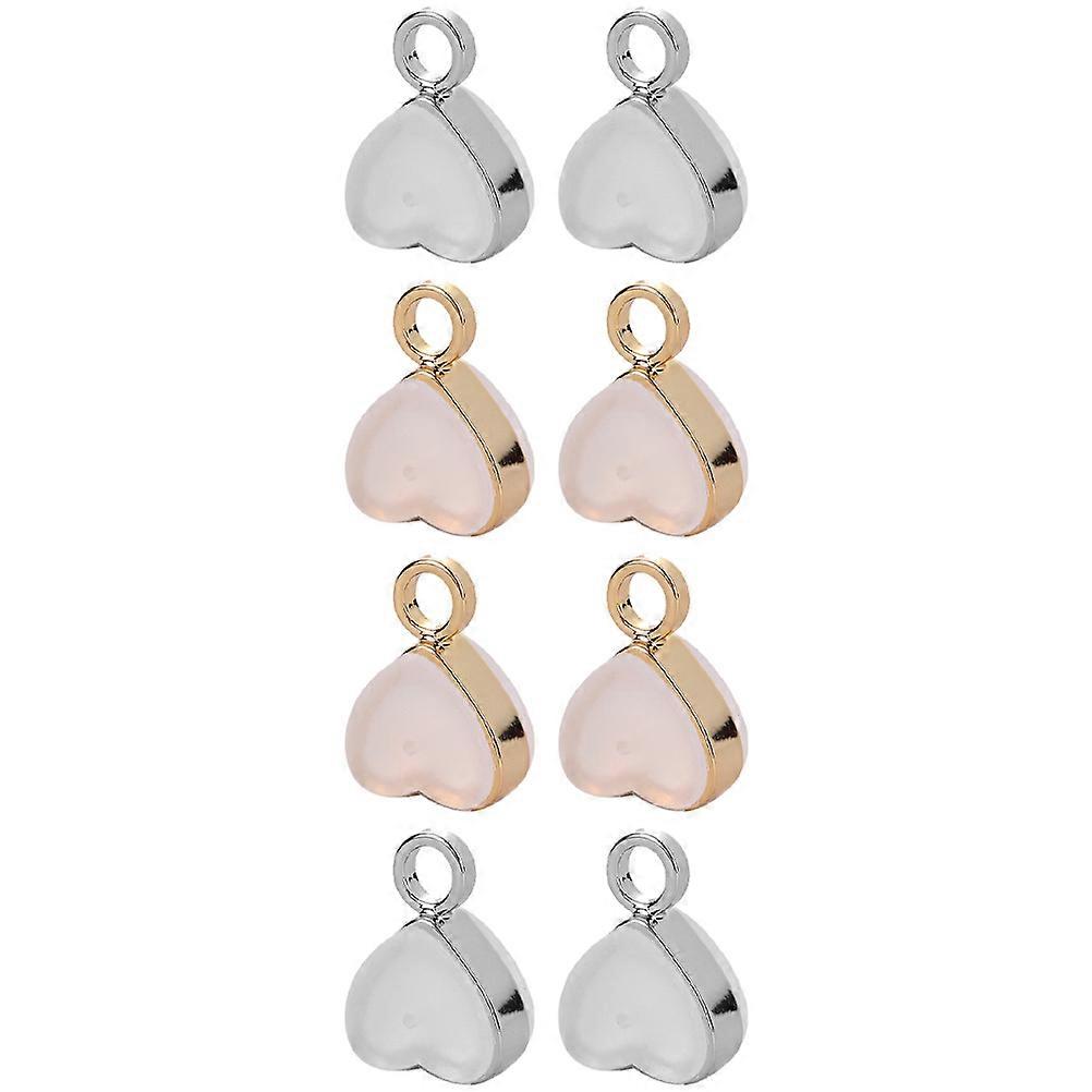 Comfortable Earring Backs 8Pcs Heart Shaped Earrings Accessory Assorted Color 0.6X0.6X0.6Cm Anti-lost DIY Jewelry Making