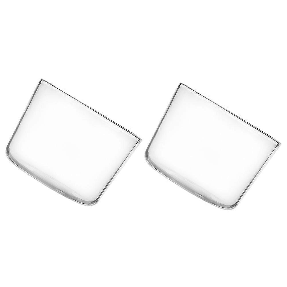 Glass Pudding Cup Transparent Small Round Table Use Dessert Holding Material 2Set