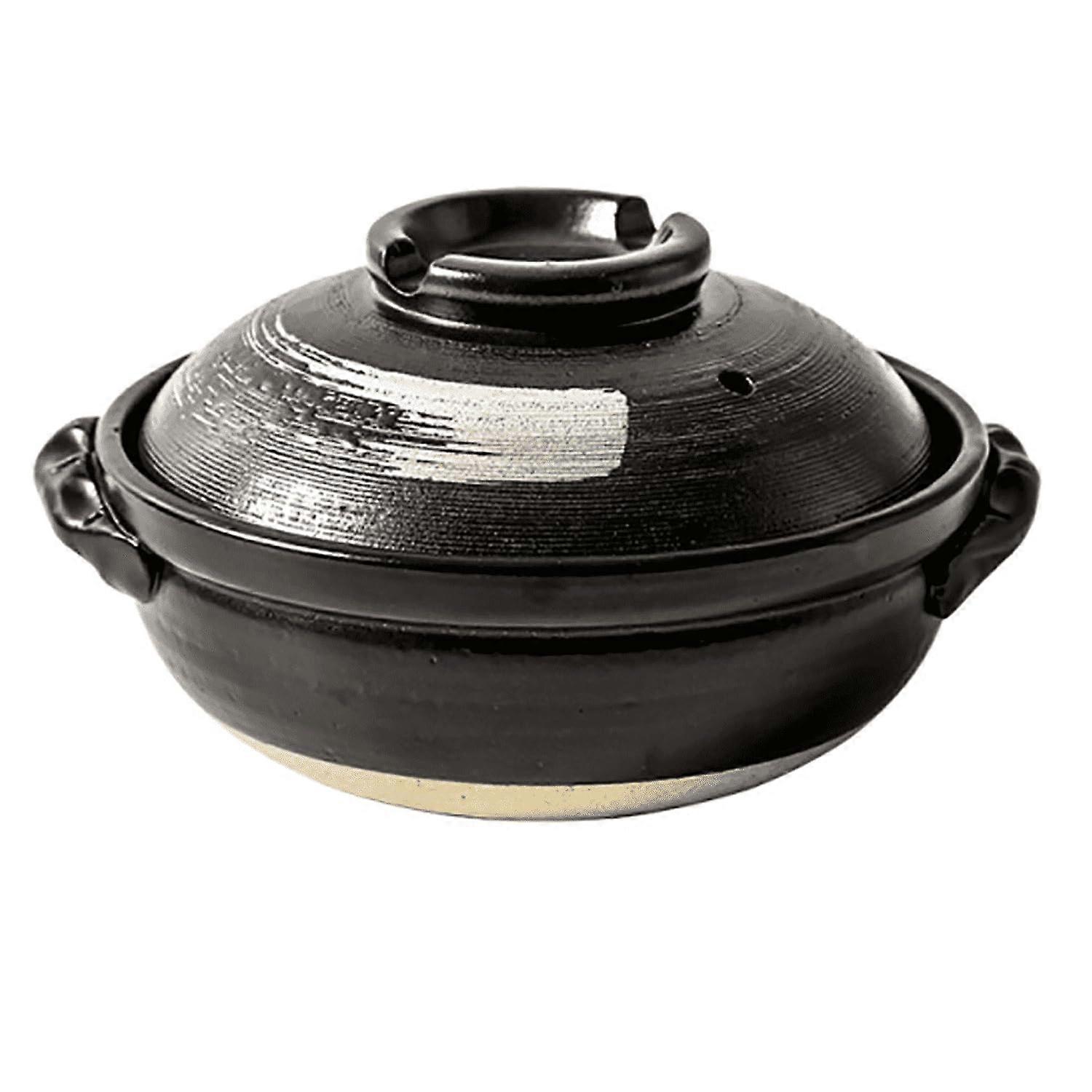 Clay Pot For Cooking Stone Pot With Lid Double Handle Pure Ceramic Tureen Round White Ceramic Cookware 2800ml