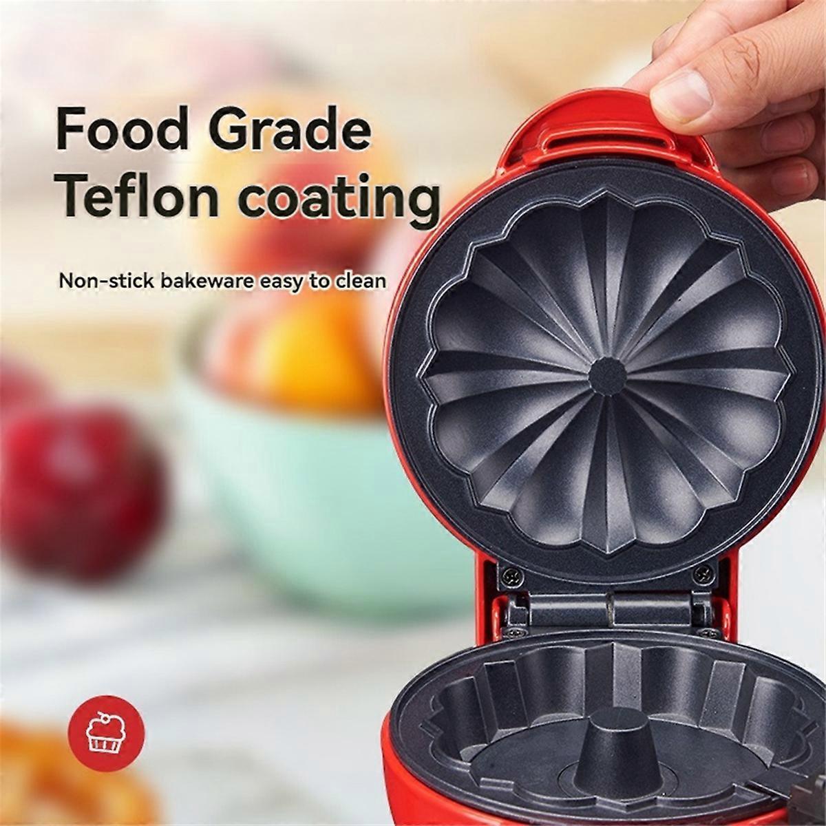 Mini Cake Maker Double-Sided Heating Portable Bundts Cake Maker Electric Cupcake Maker for Breakfast Snacks EU Plug