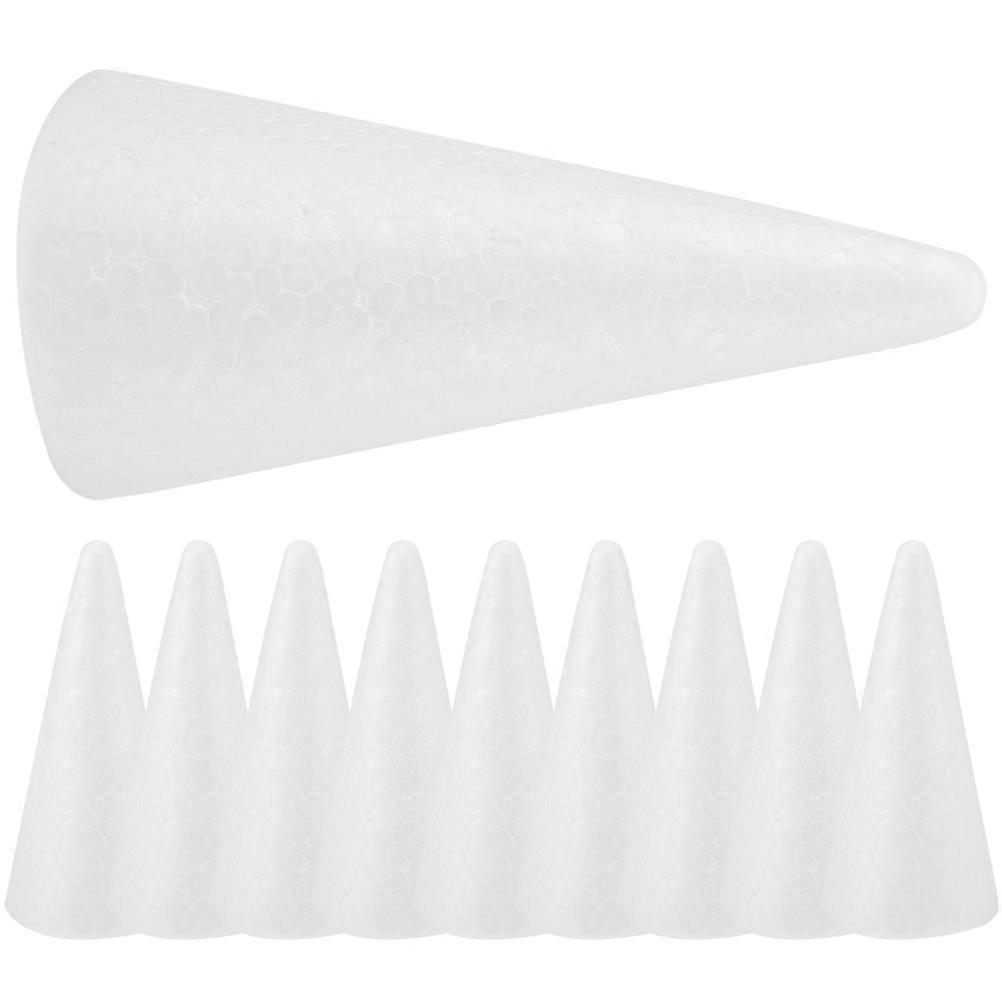 Foams Cones White DIY Cone Ornaments for Decor 10Pcs Craft Material