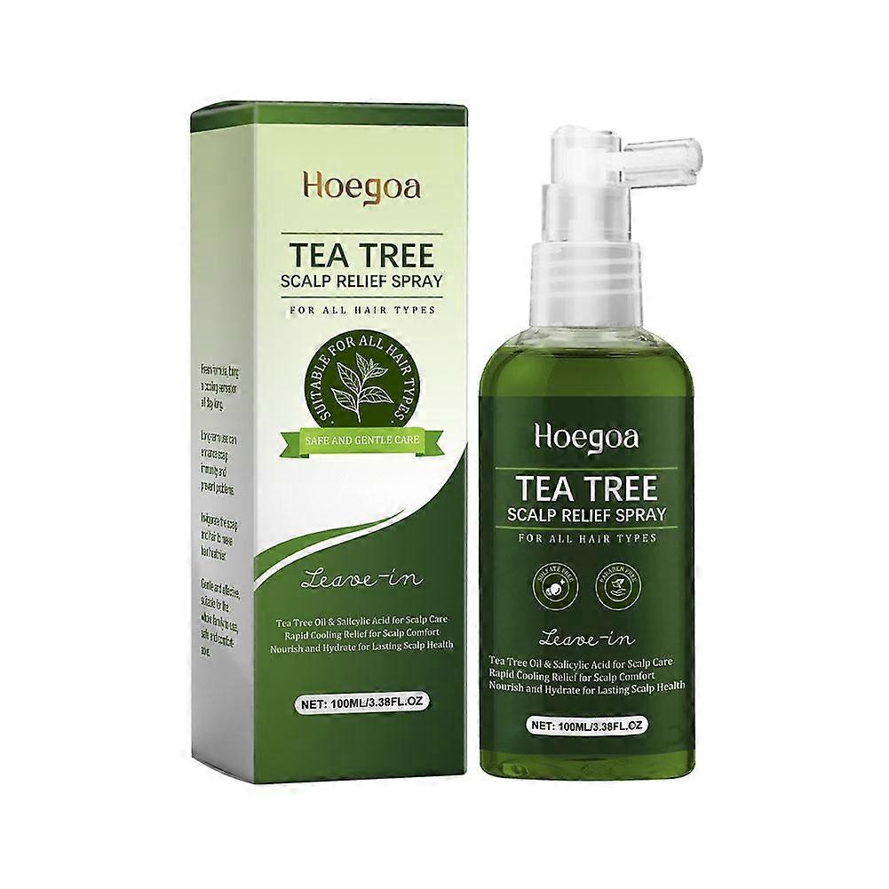 Tea Tree Oil Scalp Spray 100ml Soothes Itchy Scalp Fights Dandruff Cooling Relief Nourishes Scalp Health Salicylic Acid Refreshing Care