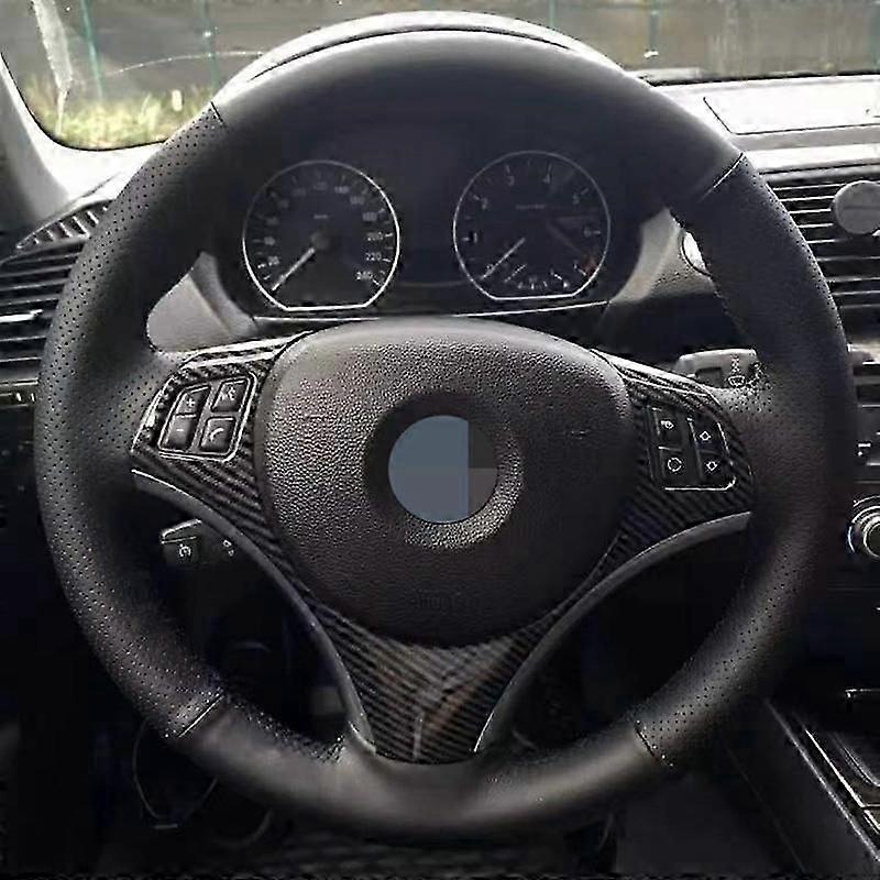 Bilrattskydd svart konstläder handsytt för BMW E90 E91 E92 E93 E87 E81 E82 E88 X1 E84 biltillbehör [jkw]