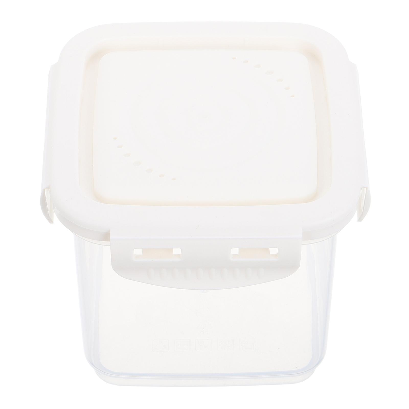 White Plastic Soup Storage Containers for Freezer 2Pcs Airtight Set