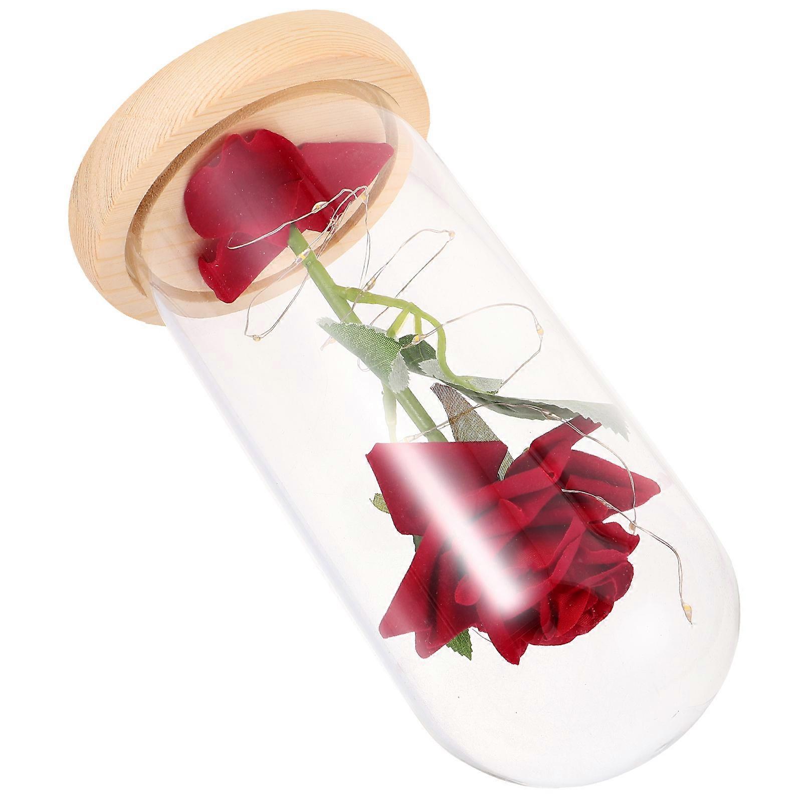 Simulation Feel Rose Flower LED Light Lamp for 3Pcs Decoration