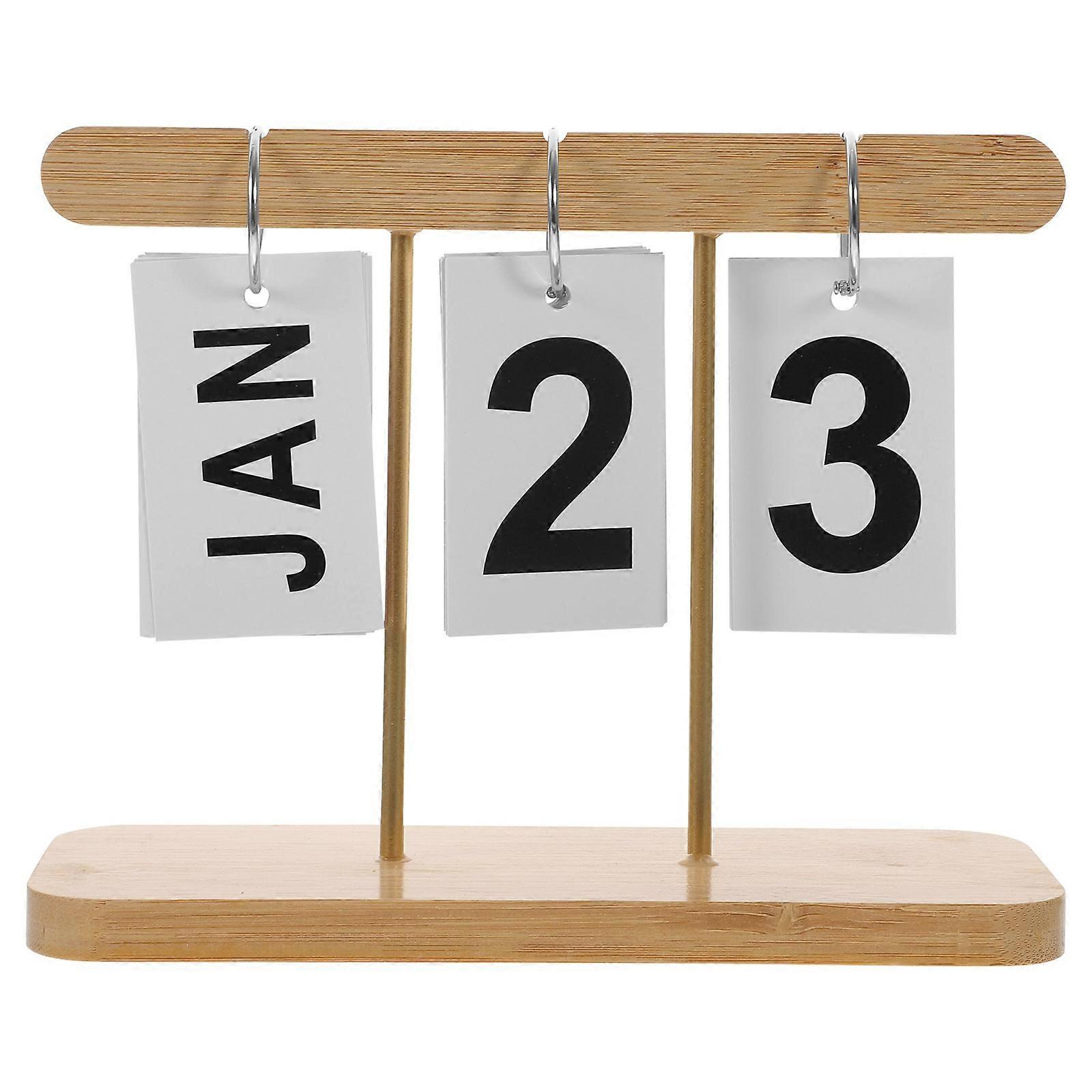 Creative Desk Calendar 4Pcs Perpetual Calendar for Classroom and Study with Page Turning Design 20X15.5CM