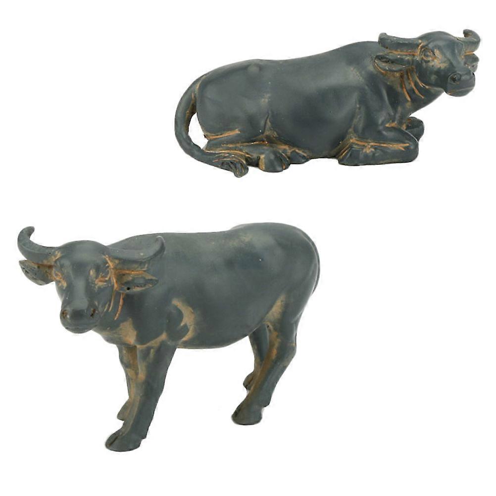 Simulation Calf Decor Resin Craft for Mini Garden Decoration 4Pcs