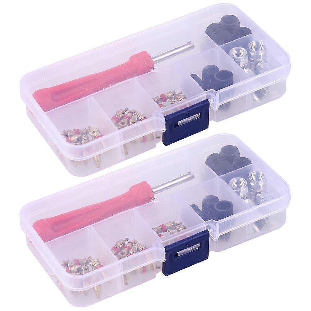 Tire Valve Core Tool Wrench Set Professional Mechanics Home Users Rubber Material Tire Core Removal 1.5X1.5cm 2Sets
