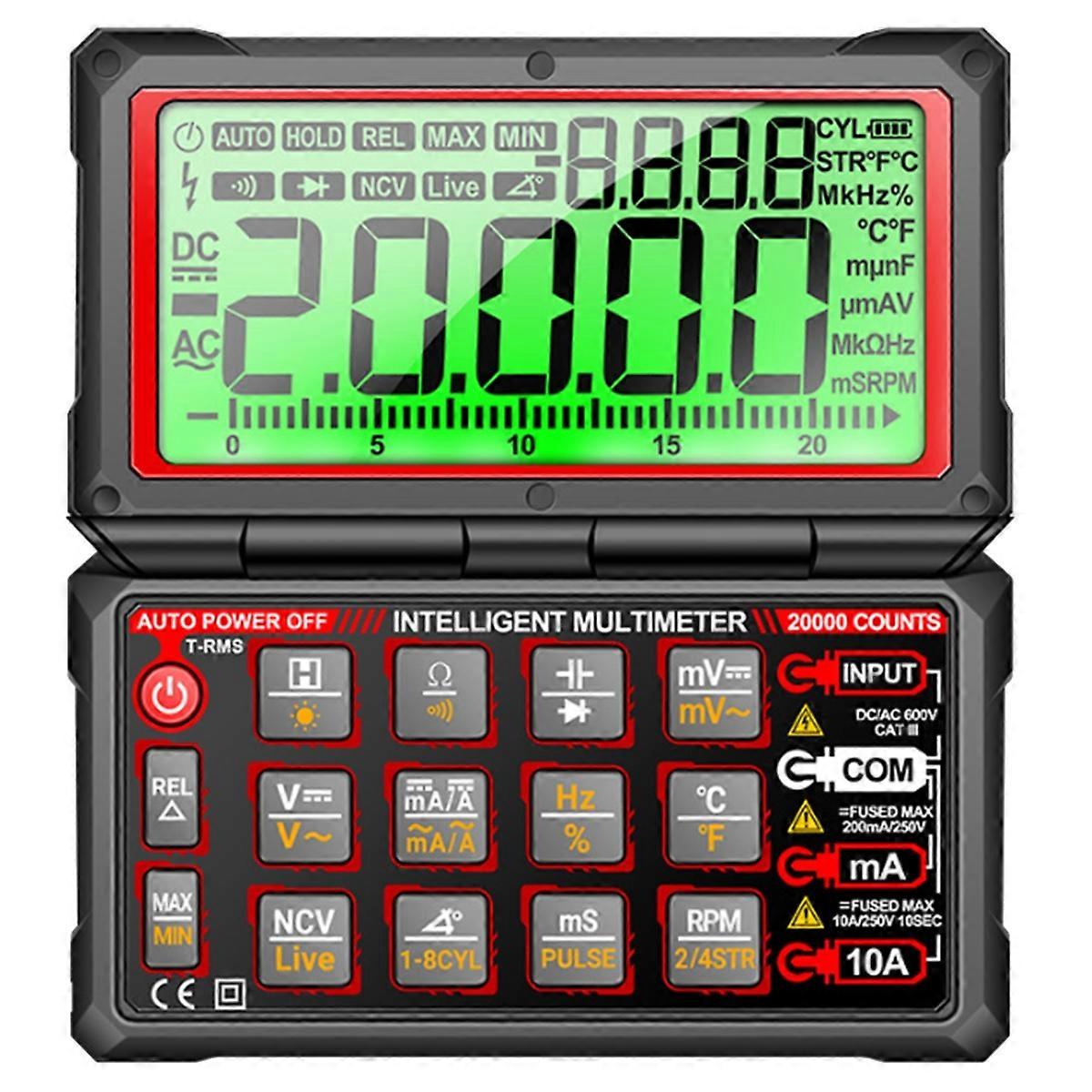 623 Smart Wiederaufladbarer Auto-Multimeter-Reparaturtester 20000 Count Voltmeter Multitester Messgerät Werkzeuge