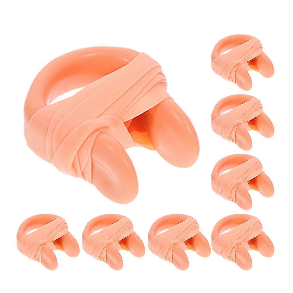 Waterproof Swim Nose Clips Emulsion Nose Protector With Strap For Swimmers In Beige Color 8Pcs