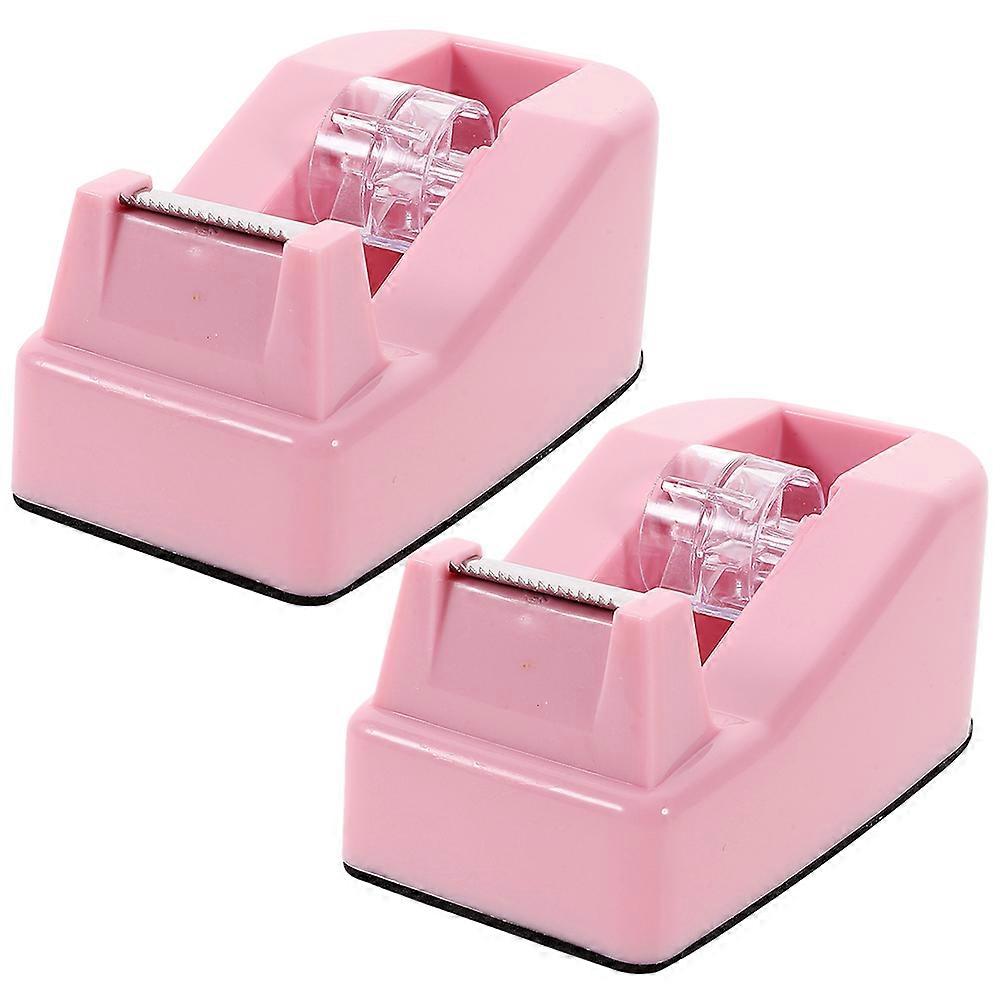 Compact Shape Tape Cutter Design Home Use Length Adjustment Stable Fixation Pink 4.1×2.3×1.7in Cutting Tape 2Pack