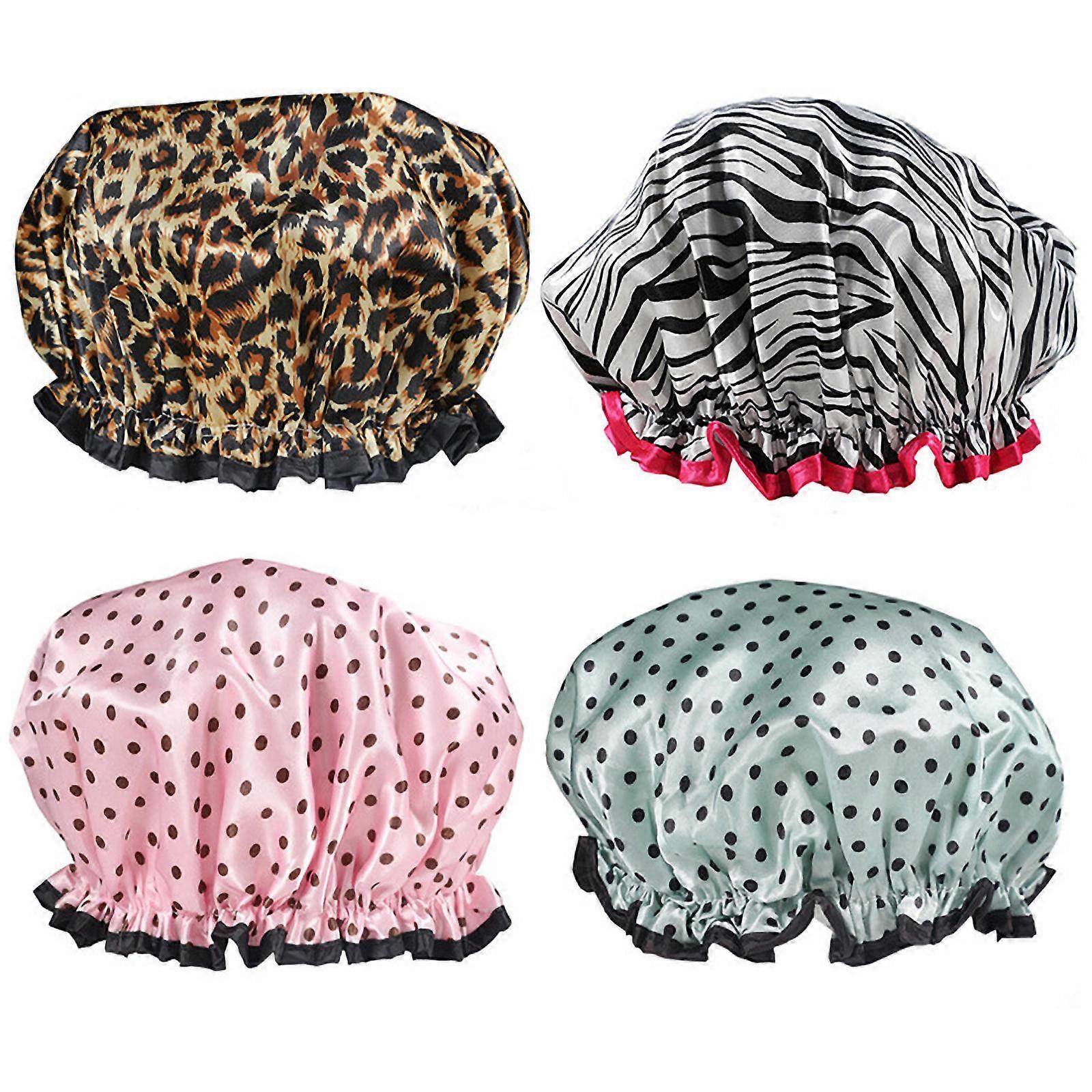 Woman Shower Caps Waterproof Protection for Bathing 6Pcs Assorted