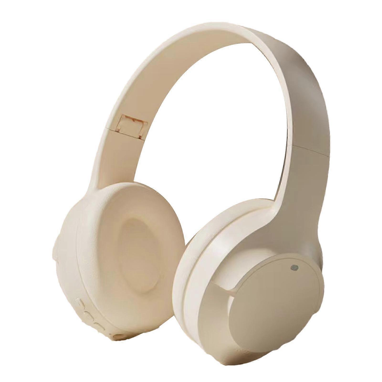 Wireless Headphones Noise Cancelling OverEar Foldable Beige