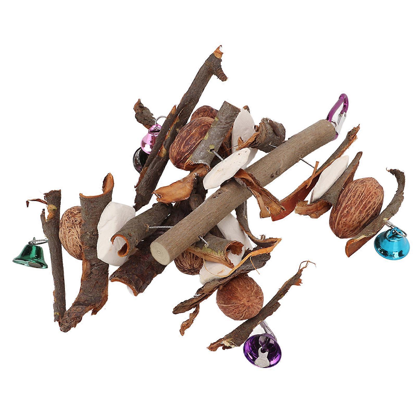 Bird Chewing Toy for Birds with Nuts, Cuttlebone & Applewood