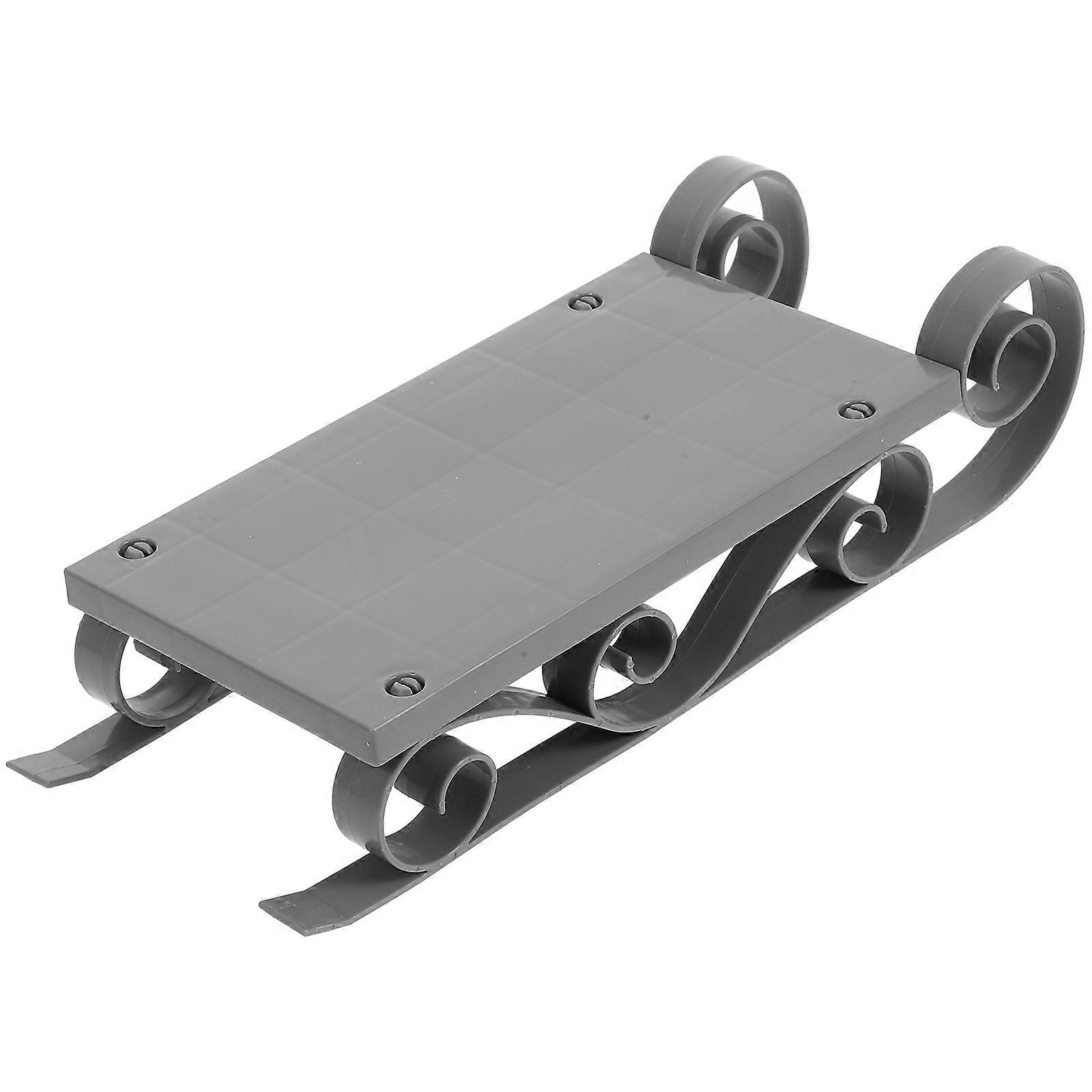 Grey Plastic Sleigh Ornament for Christmas Tree Decoration 3Pcs Set