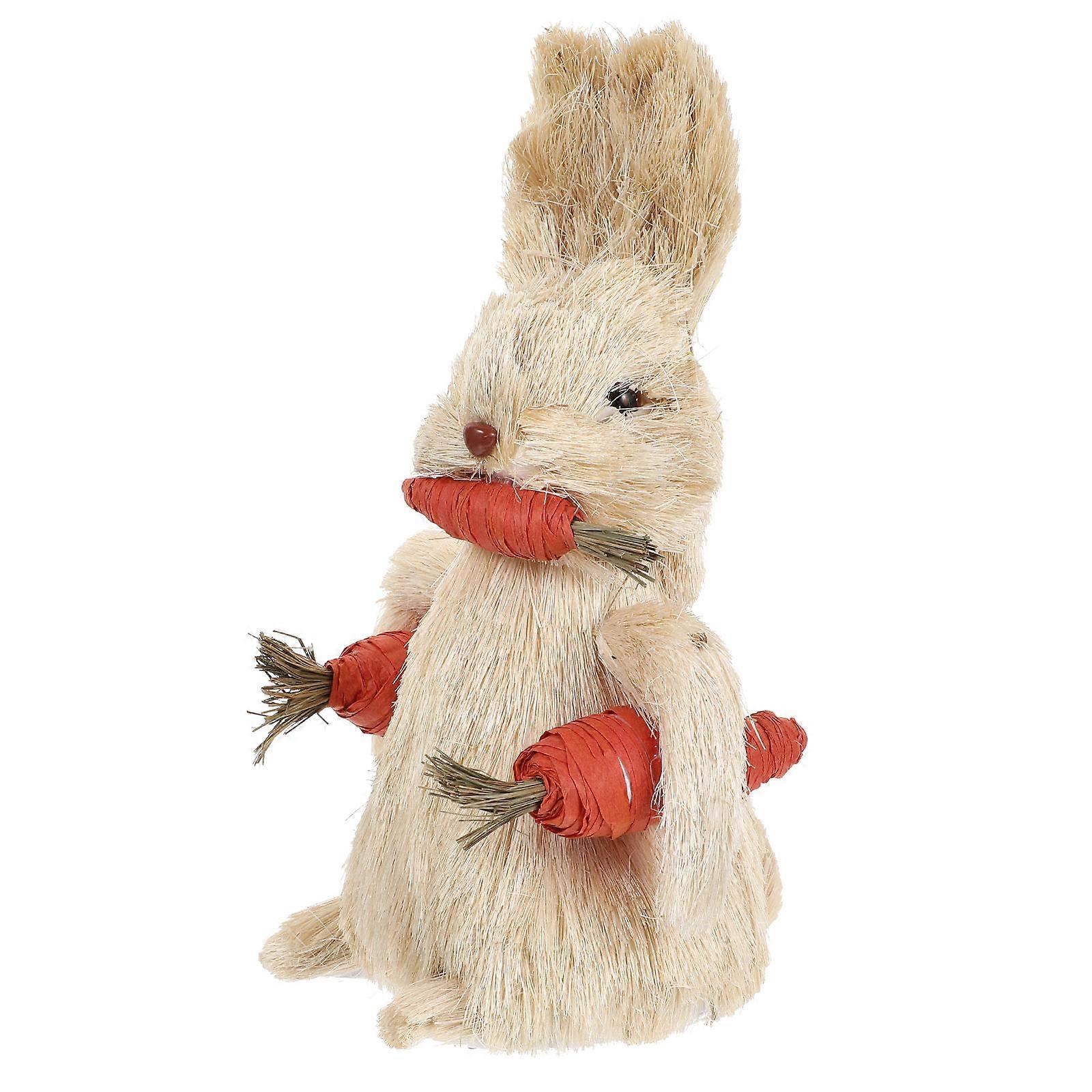 Rabbit Ornament Straw Rabbit Ornament for Desktop 1Pcs Children Gift