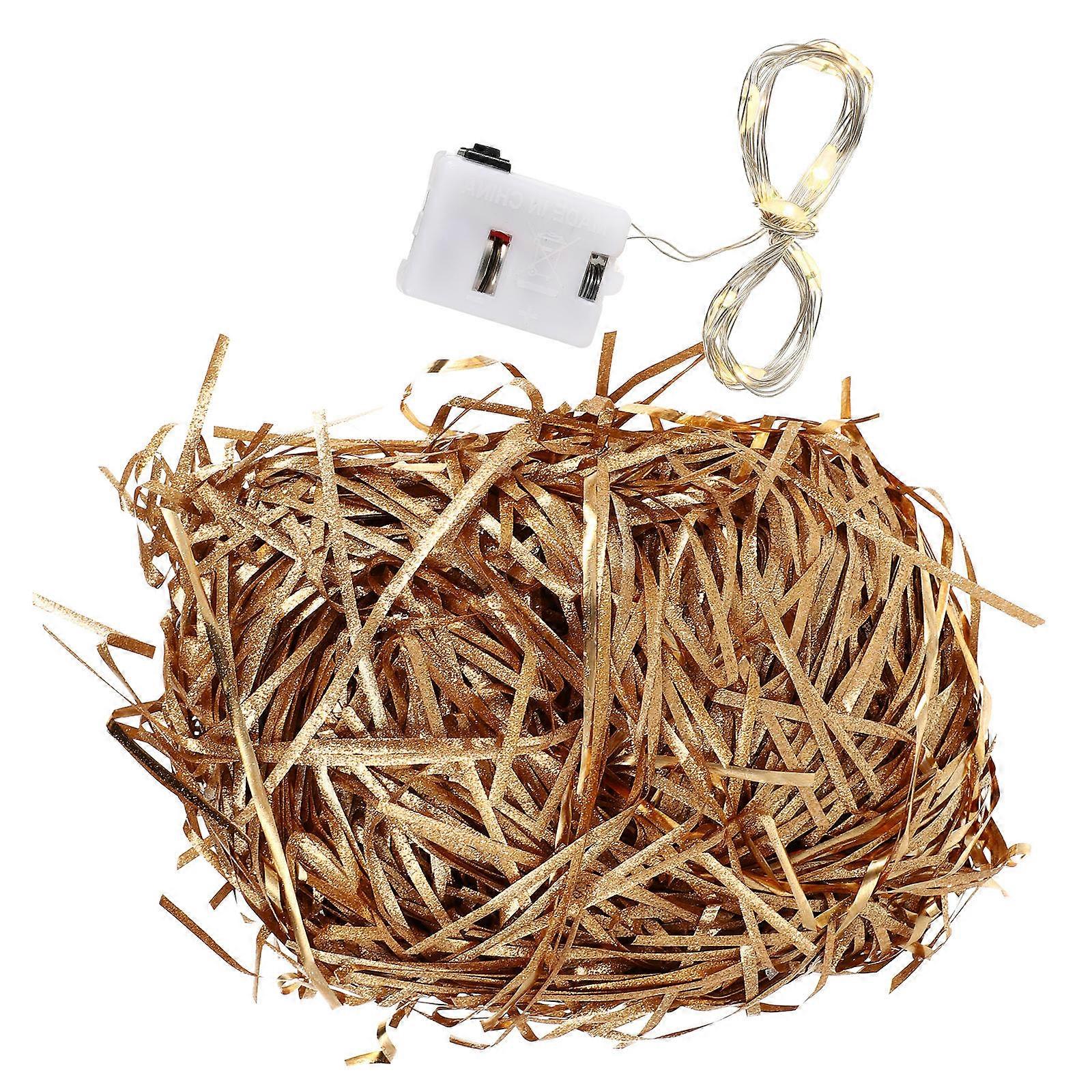 Raffia Gift Filler Paper For Gift Wrapping And Product Display 18X13CM Recyclable Material Golden 2Pcs