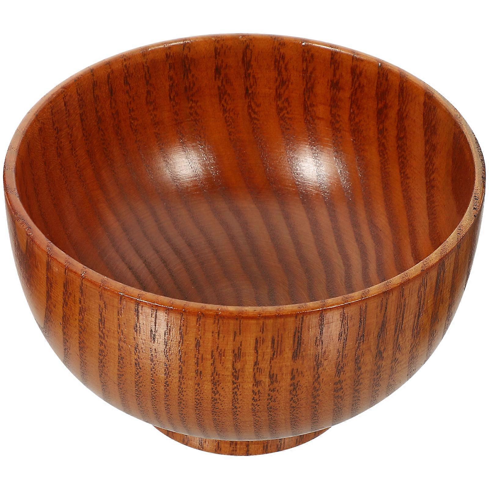 Wooden Household Dessert Bowl Multi-Function Dinner Bowl for 3Pcs Use
