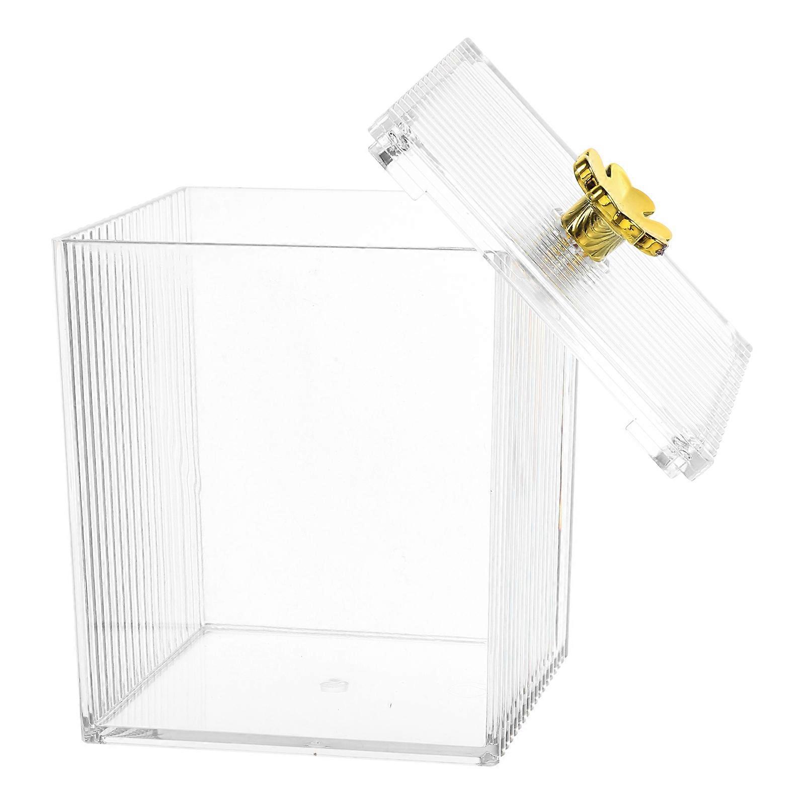 Cotton Pad Box Transparent Container for Storage 4Pcs Pieces