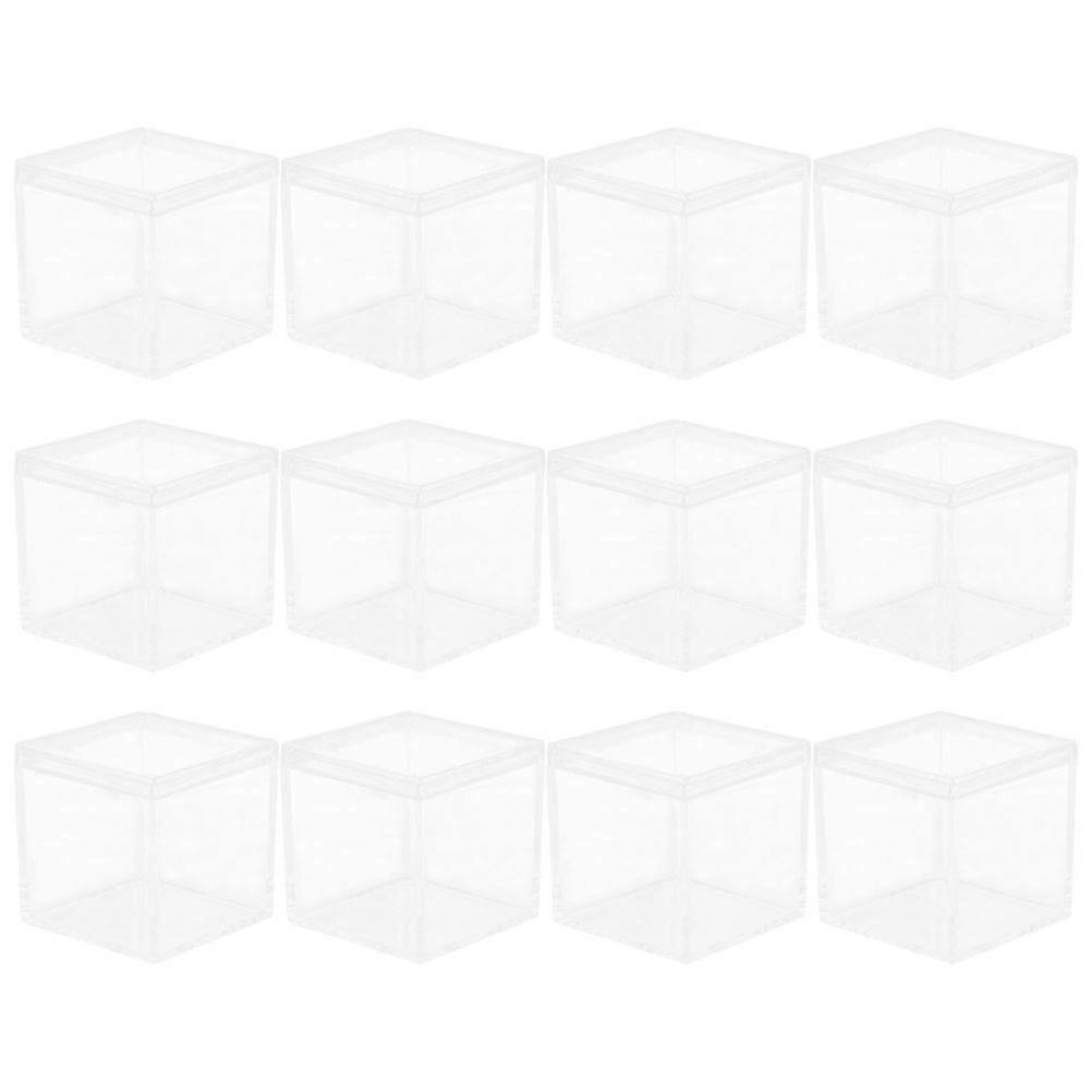 Acrylic Candy Container Square Storage Box for Storage 36Pcs Clear Reusable