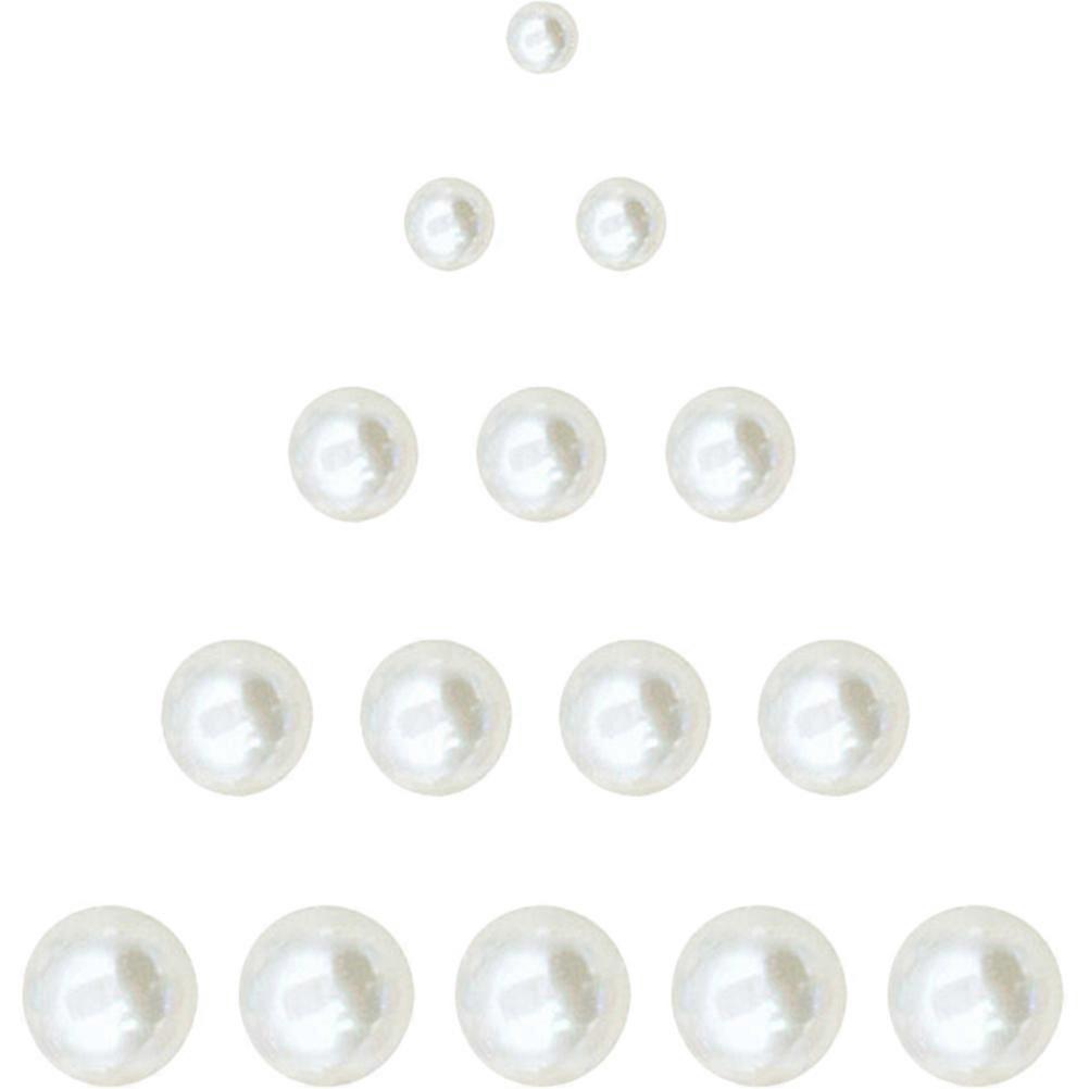 Artificial Pearl Beads Round Loose Beads for Bracelet 3 Boxes Pack