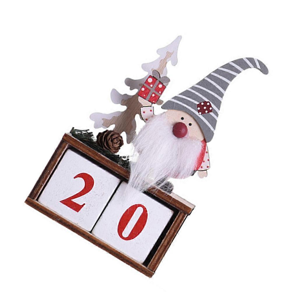 Christmas Tabletop Calendar Wood Block for Month Date Display 8Sets