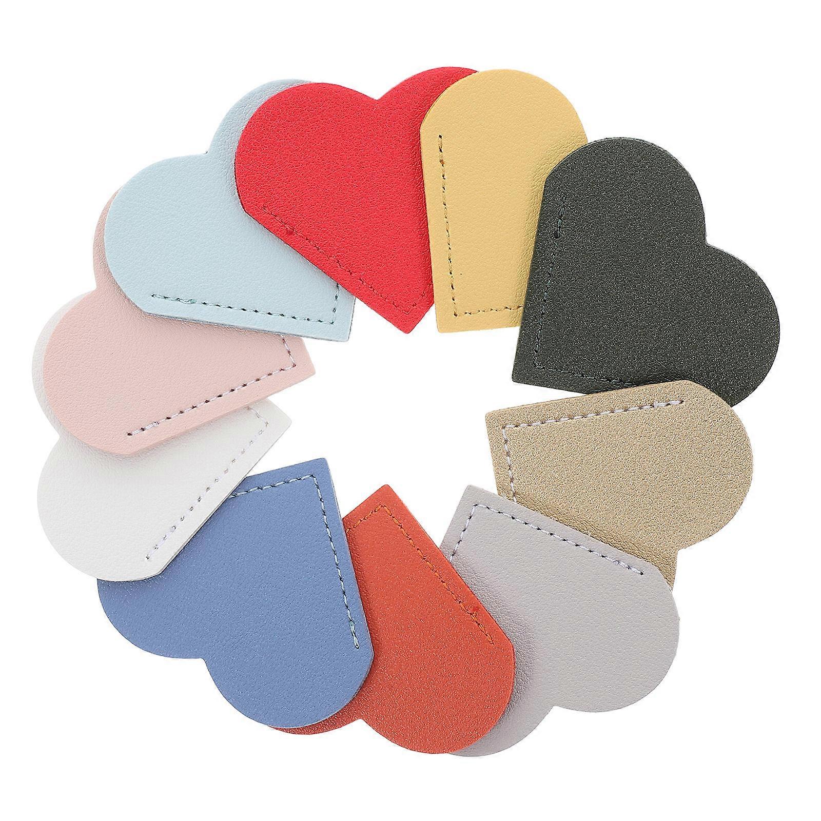 PU Heart-Shaped Bookmarks for Reading 30Pcs Book Accessories