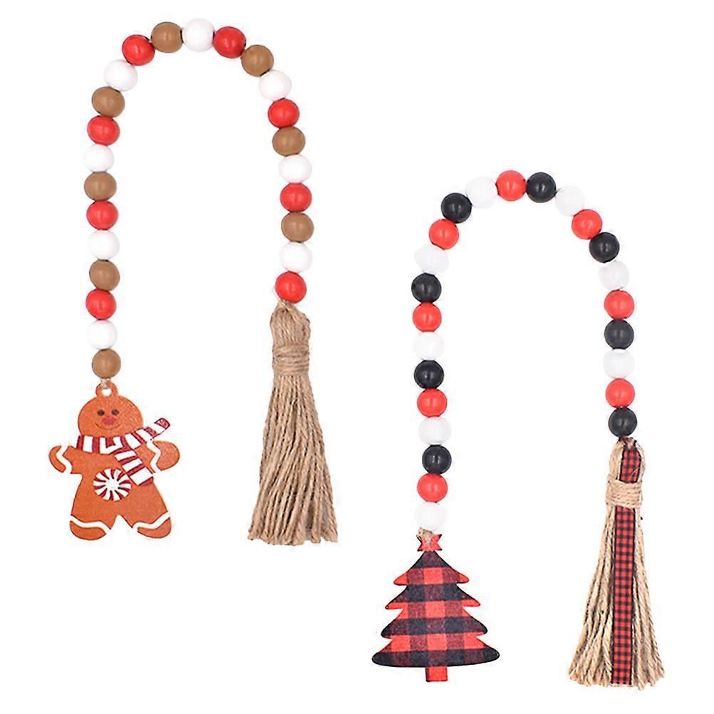 Beaded Garland with Tassel Xmas String Garland for Party 6Pcs