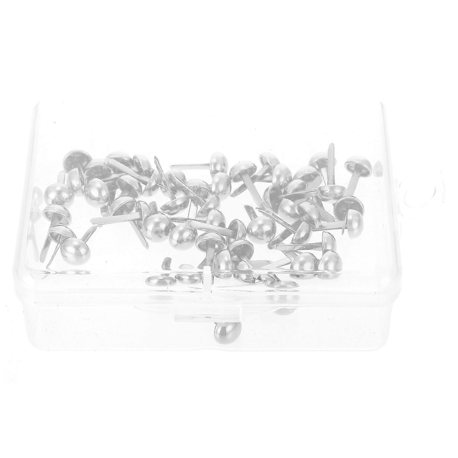 Claw Nails Mini Brads for DIY Crafts 100Pcs Silver Two-Legged Nails
