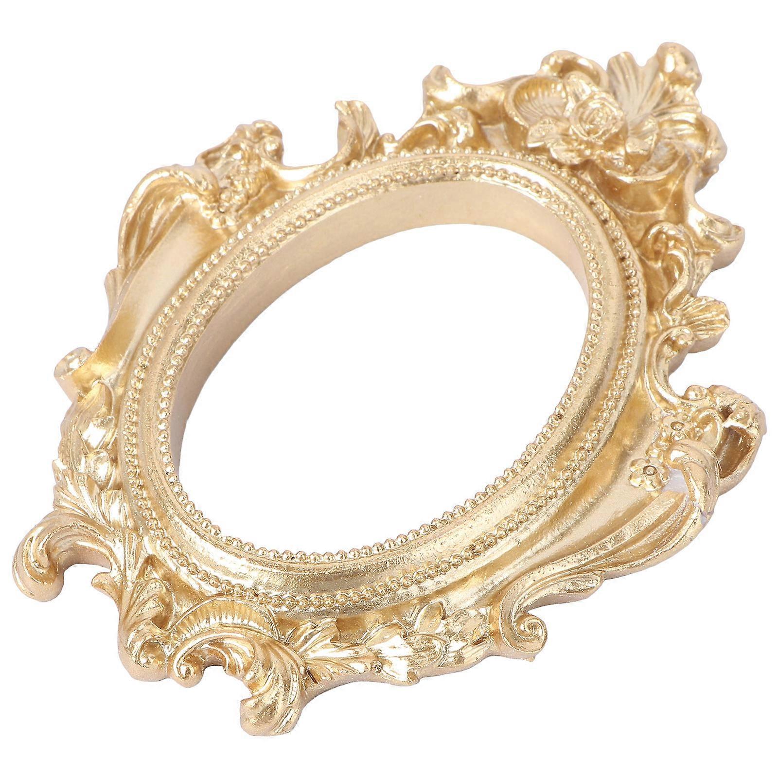 Home Photo Frame Decor Golden Retro Resin Photo Frame Prop 2Pcs